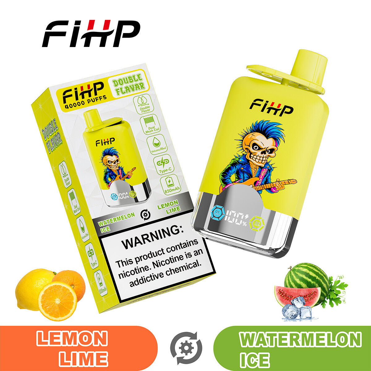 E-papieros FIHP🚀, jednorazowy e-papieros o podwójnym smaku (40 000 zaciągnięć)